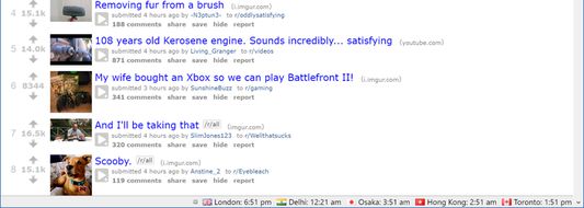 FoxClocks in the statusbar.