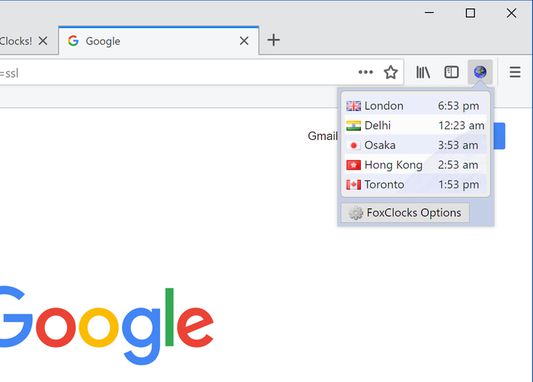 Open the Watchlist by clicking on the FoxClocks icon (or pressing Ctrl/Cmd-Shift-Space).