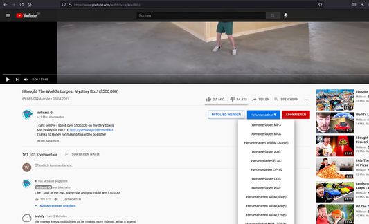 YouTube Download Button