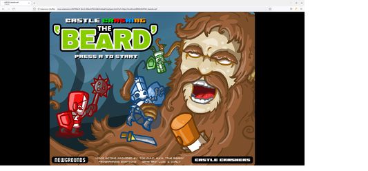 "Castle Crashing the Beard" running via Ruffle