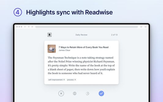 Highlights sync with Readwise