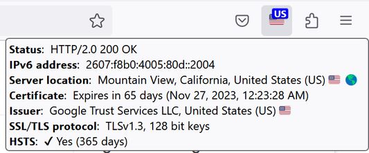 Toolbar icon tooltip