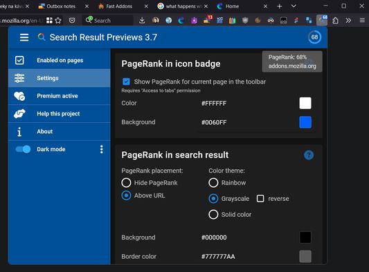 PageRank value in the icon badge