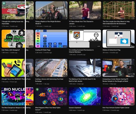 Before and after of four different channels