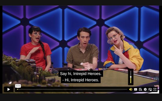 The Dropout video player showing English subtitles and volume settings.