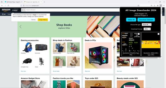 View all images from webpage at once