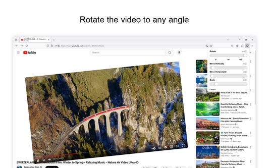 You can rotate and move it up, down, left, or right