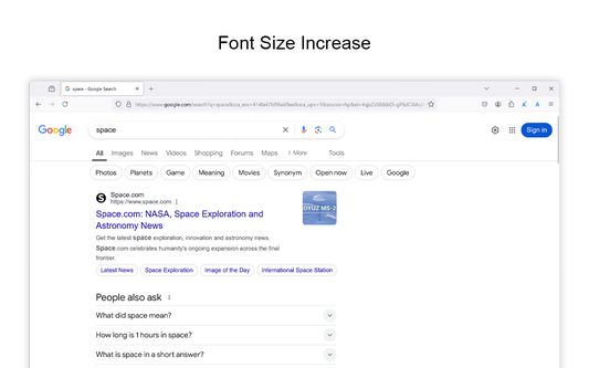 Font Size Increase