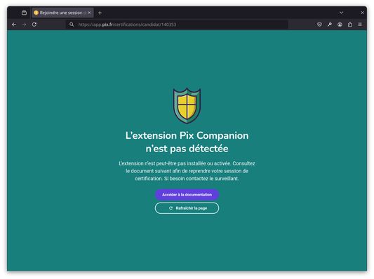 The candidate uses a browser on which the extension is not installed.