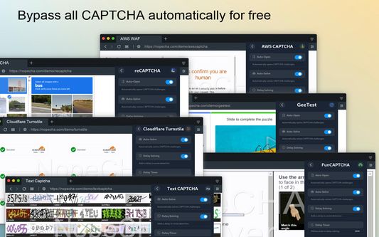 Bypass all CAPTCHA automatically for free