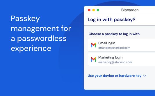 Passkey management for a passwordless experience