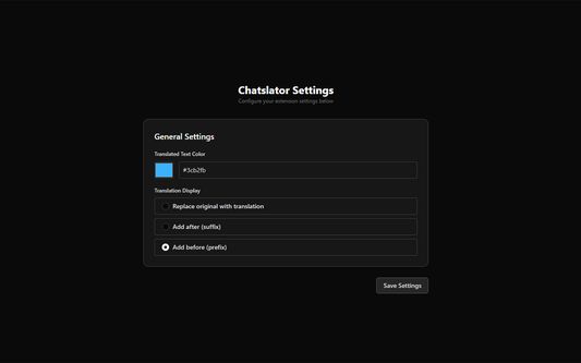 Chatslator Settings