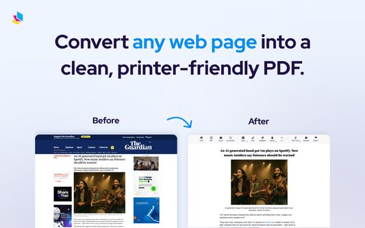 Convert any web page into a clean, printer-friendly PDF.
