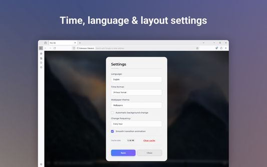 Time, language & layout settings
