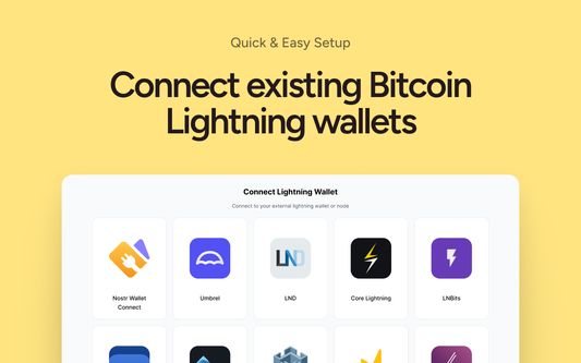 Connect existing Bitcoin Lightning wallets